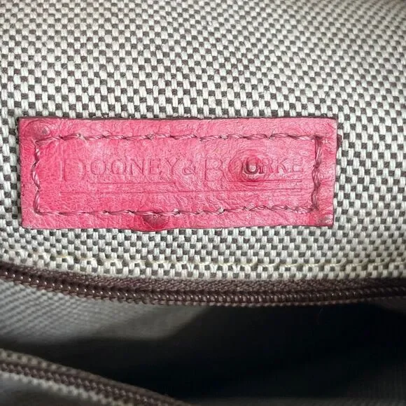 Vtg Dooney and Bourke Purse Shoulder Bag Brown Ostrich Leather - Picture 13 of 15